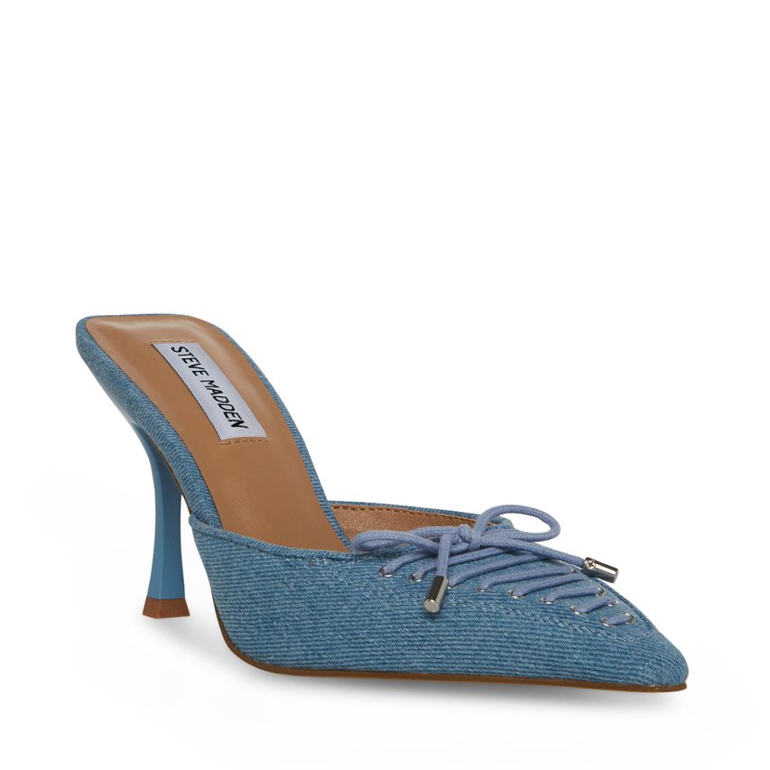 Mulas Steve Madden Brianne Denim Fabric Mujer Azules | ES WU9E04